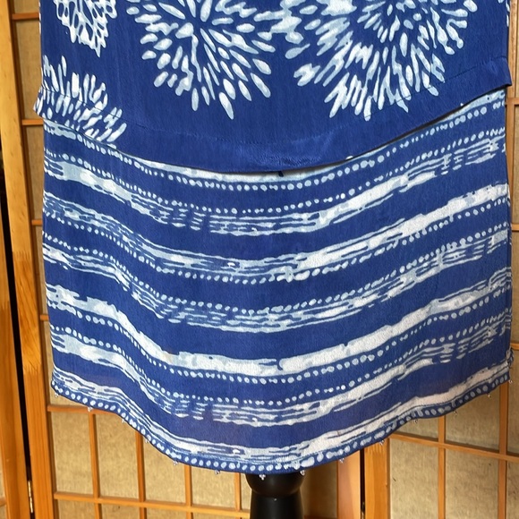 Sigrid Olsen Signature Dress Indigo Blue Print Dress - Picture 9 of 16